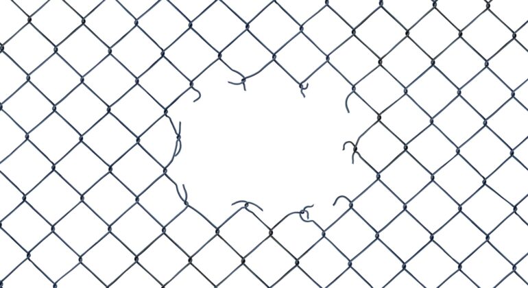 Hole In A Chain-Link Fence