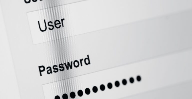 User login on screen