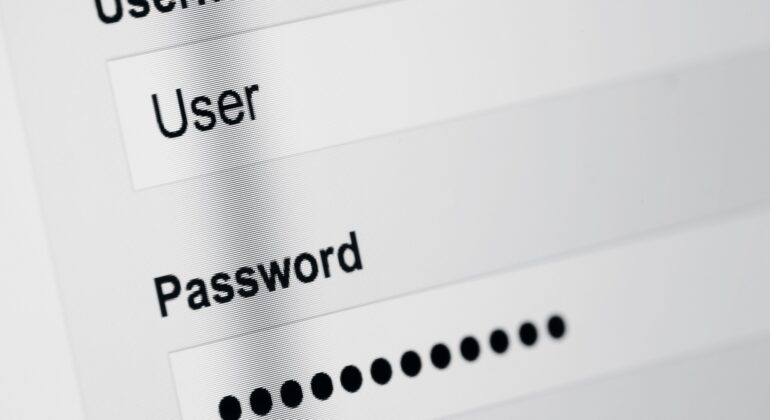User login on screen